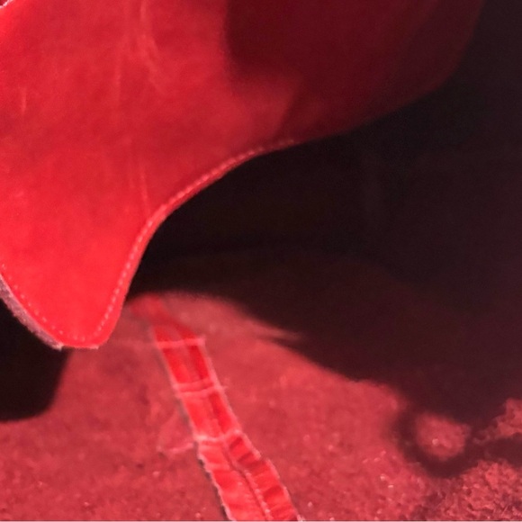 Vintage red leather unisex backpack - Picture 9 of 11